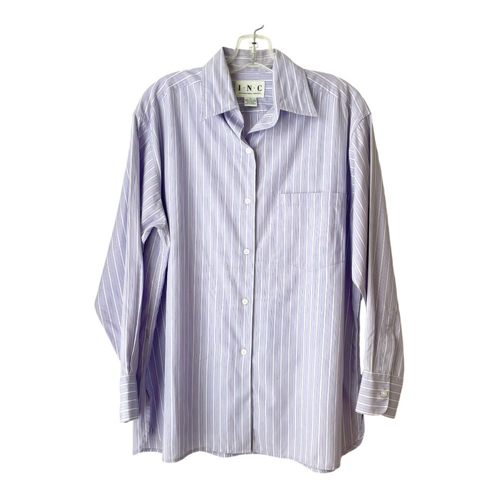 I.N.C. International Concepts Button Up Dress Shirt Lavender Purple Stripes Sz S